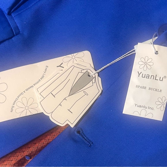 YuanLu Boys' 5-Piece Formal Suit Set - Royal Blue - Size 18Y (Fits 14-16) - Picture 6 of 6